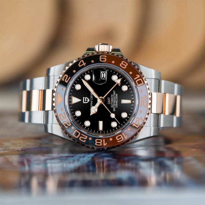 PAGANI DESIGN ساعة أوتوماتيكية GMT للرجال من باجاني ديزاين مع إطار سيراميك وحركة NH34 - Image 5